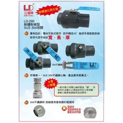 縮圖：LD-290SB塑膠凡而(鋼球/ST把手)耐候