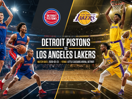 Featured Match-Up | ๐บ๐ธ NBA | Detroit Pistonsย vs Los Angeles Lakers | ๐๏ธ 23 March 2026 | ๐๏ธ Little Caesars Arena