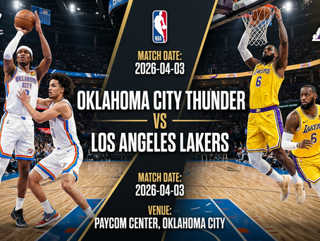 Featured Match-Up | ๐บ๐ธ NBA | Oklahoma City Thunder vs Los Angeles Lakers | ๐๏ธ 2 April 2026 | ๐๏ธ Paycom Center