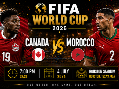 Featured Match-Up | 🌏 FIFA World Cup 2026 | 🇨🇦 Canada vs 🇲🇦 Morocco | 🗓️ 4 July 2026 | 🏟️ Houston Stadium