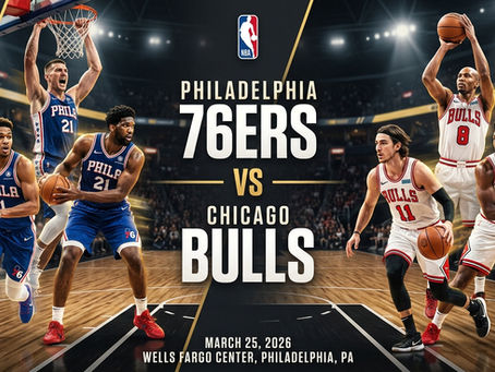 Featured Match-Up | ๐บ๐ธ NBA | Philadelphia 76ersย vs Chicago Bulls | ๐๏ธ 25 March 2026 | ๐๏ธ Wells Fargo Center