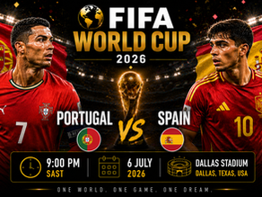 Featured Match-Up | ๐ FIFA World Cup 2026 | ๐ต๐น Portugal vs ๐ช๐ธ Spain | ๐๏ธ 6 July 2026 | ๐๏ธ Dallas Stadium