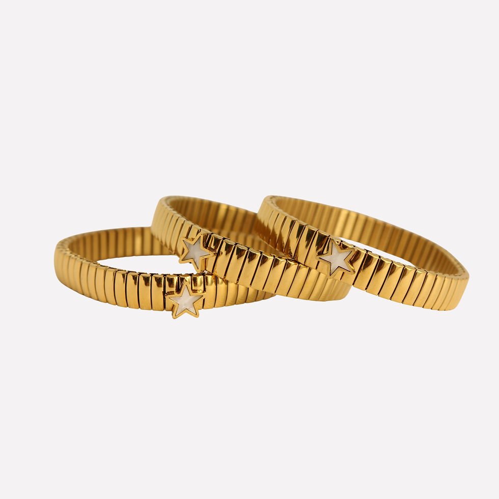 Miniatura: COSMICA  Bracciale elastico con charm stella o cuore in madreperla