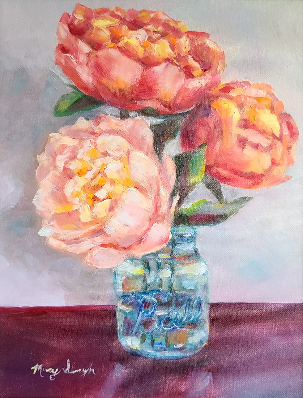 Peonies In a Jar