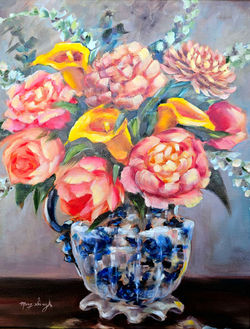 Golden Callas & Blush Blooms