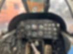 An aeroplane instrument panel.