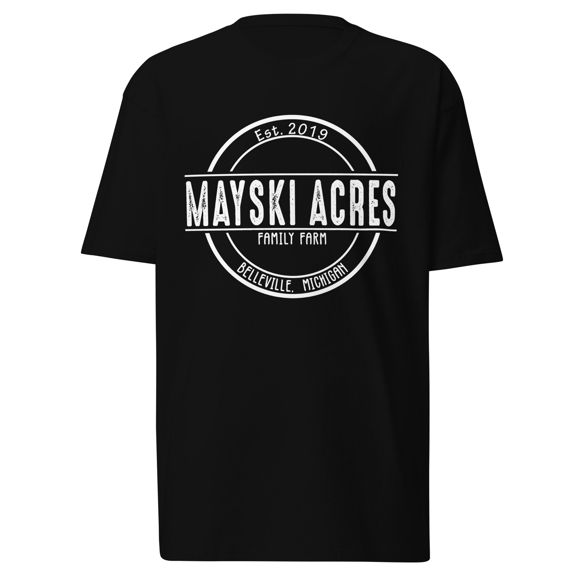Mayski Acres logo premium heavyweight tee