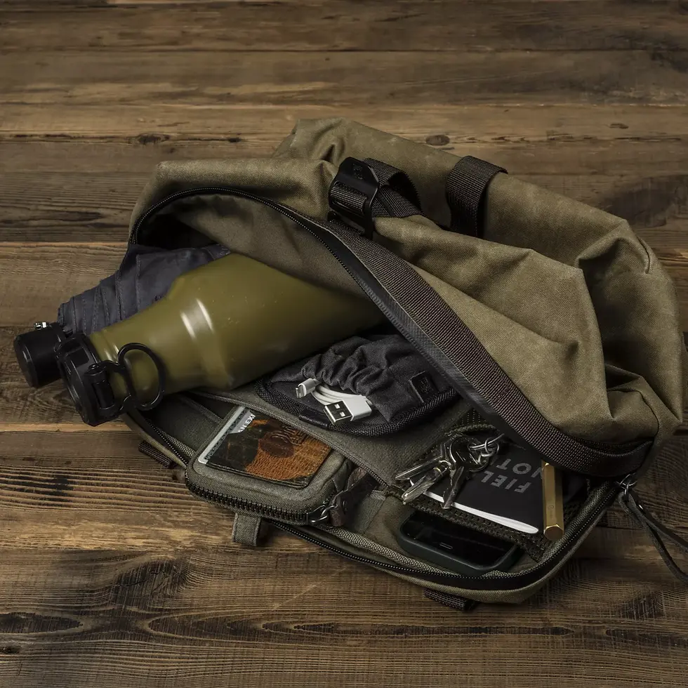 サムネイル： Wotancraft Pioneer Expandable Front Bag M (with frame) - Khaki