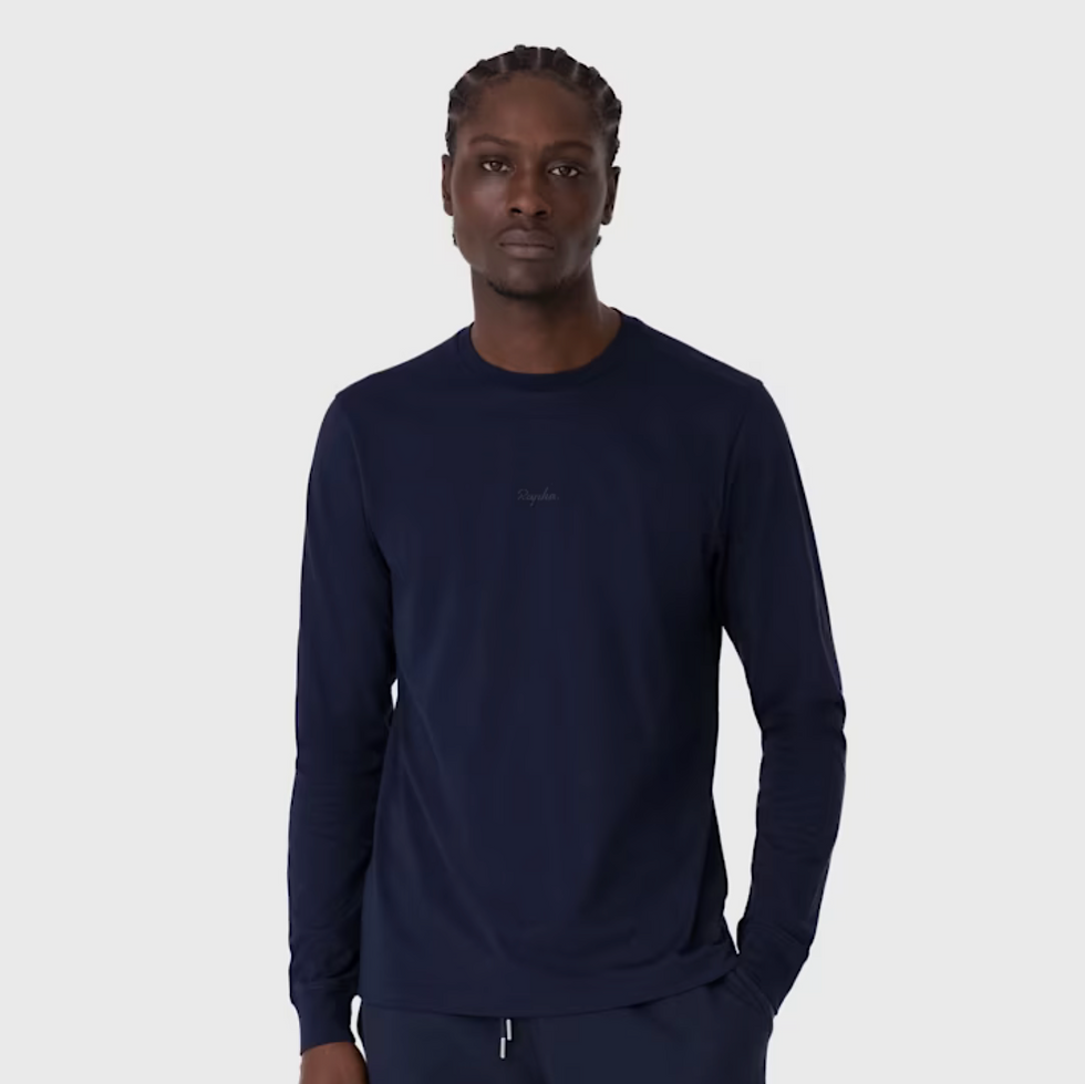 縮圖：Rapha Long Sleeve Cotton T-Shirt (Dark Navy)