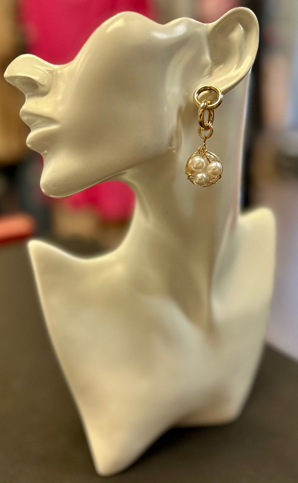 Thumbnail: Double Ring Pearl Dangle
