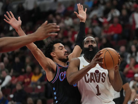 James Harden scores 36 as Cavaliers hang on to beat Bulls 115-110 with Mitchell sidelined