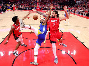 Warriors triumph over Rockets in an exhilarating match.