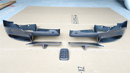 Thumbnail: FERRARI F12 BERLINETTA REVOZPORT STYLE REAR BUMPER COVER & DIFFUSER 4PCS