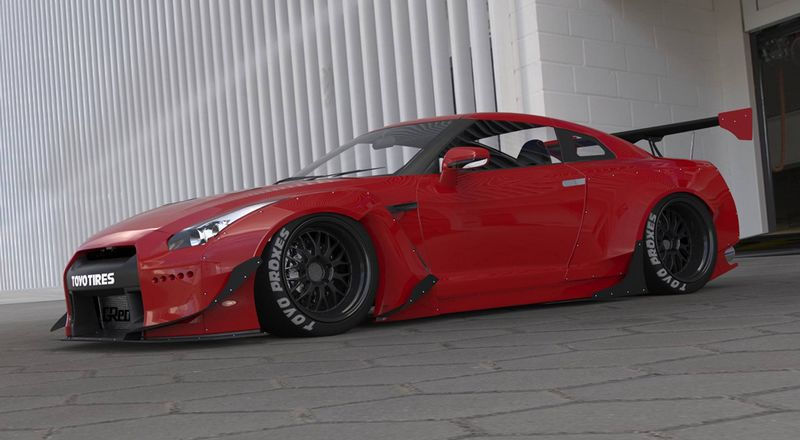 Thumbnail: 08-16' GTR R35 ROCKET BUNNY WIDEBODY STYLE FRONT CANARD-2PCS