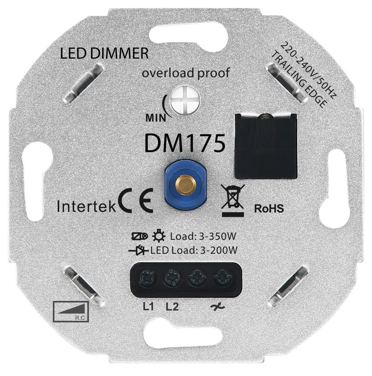 LED DIMMER 3-200W UNIVERSEEL (aangeraden voor lagere wattages)