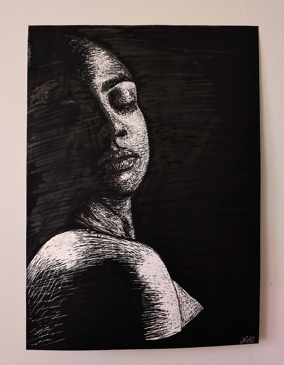 Thumbnail: Untitled Portrait 2 on Scratchboard