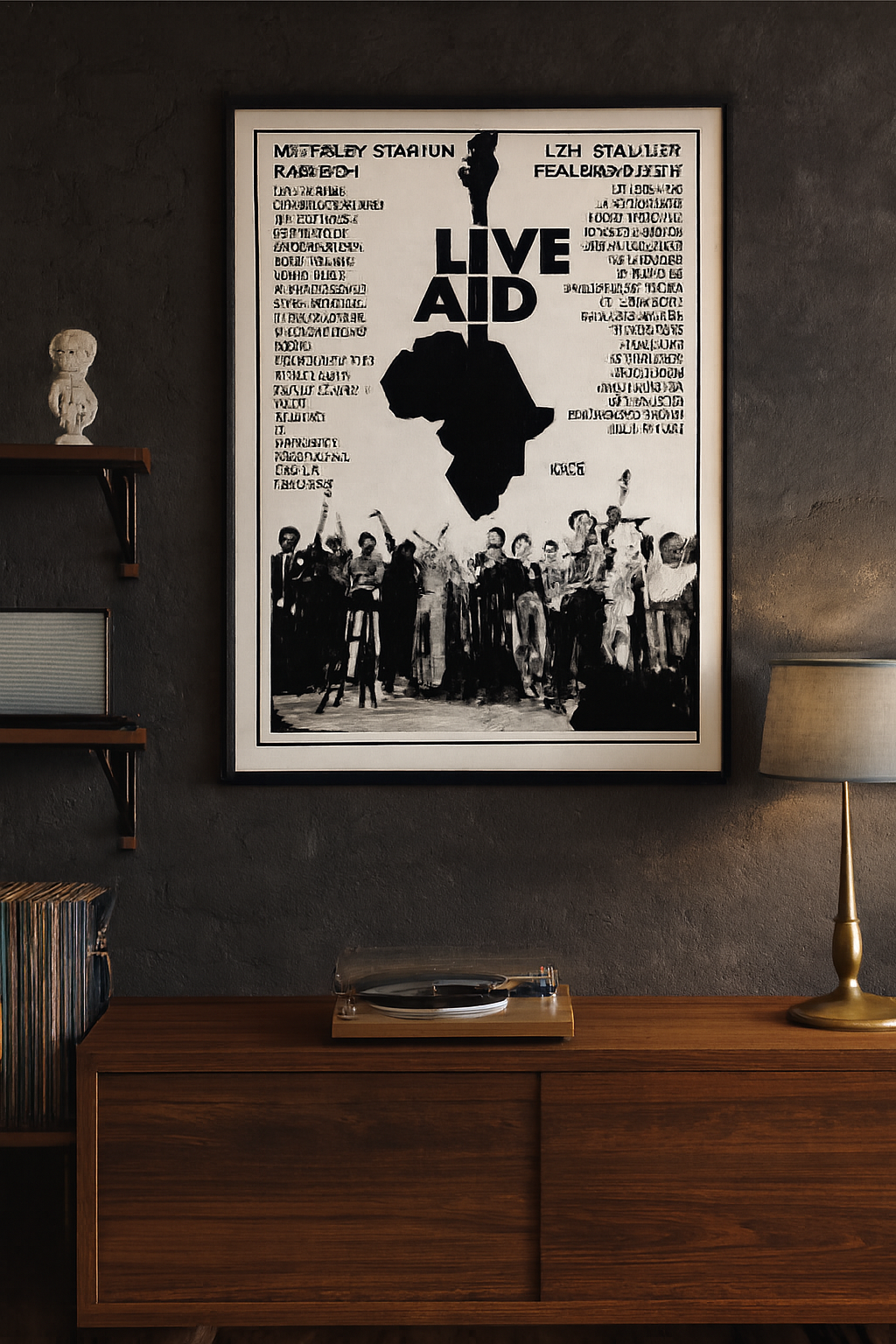 Live Aid music show poster 1985 Wembley Stadium