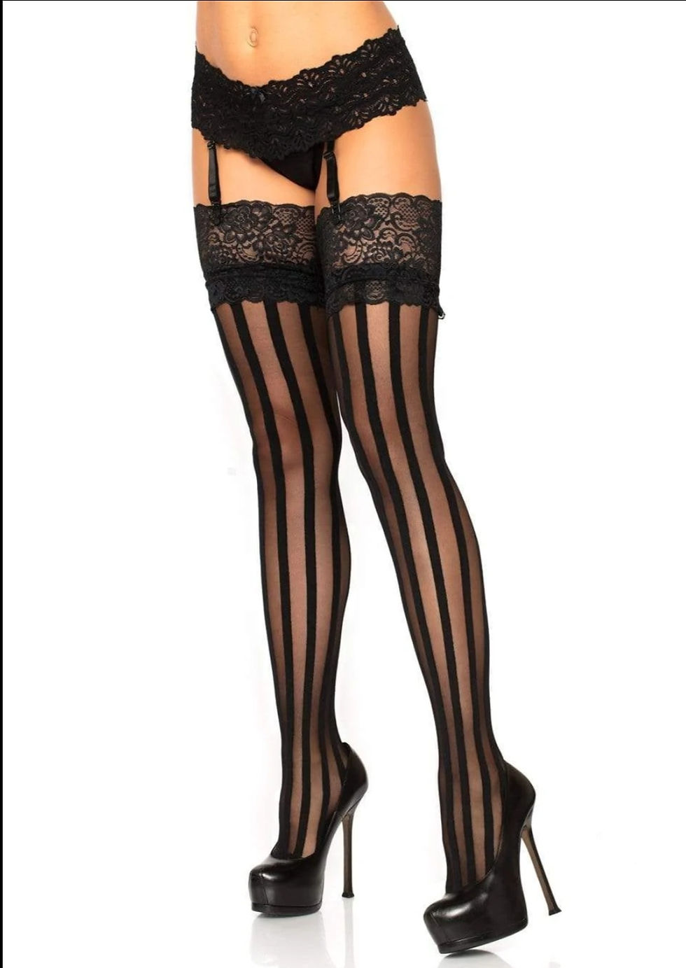 Blaire Stripe Thigh High Stockings
