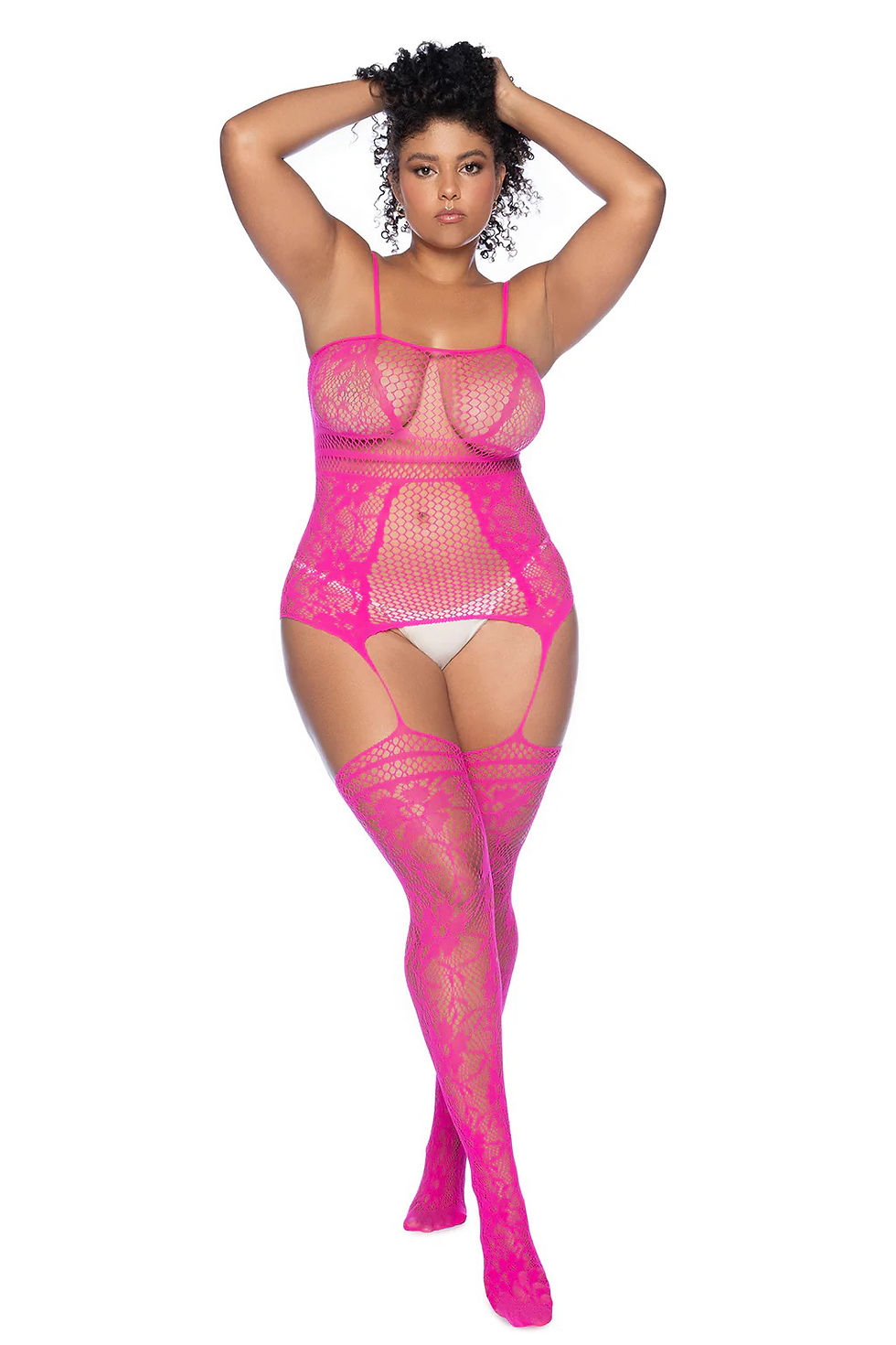 Thumbnail: Curvy Aria Fishnet Body Stocking