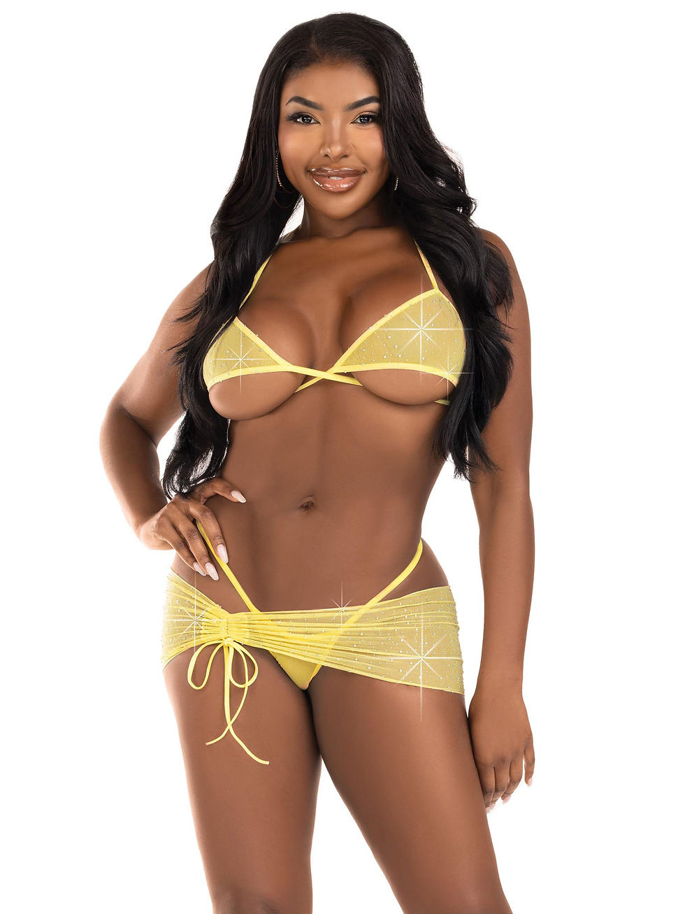 Thumbnail: 3 Pc Rhinestone Mesh Set