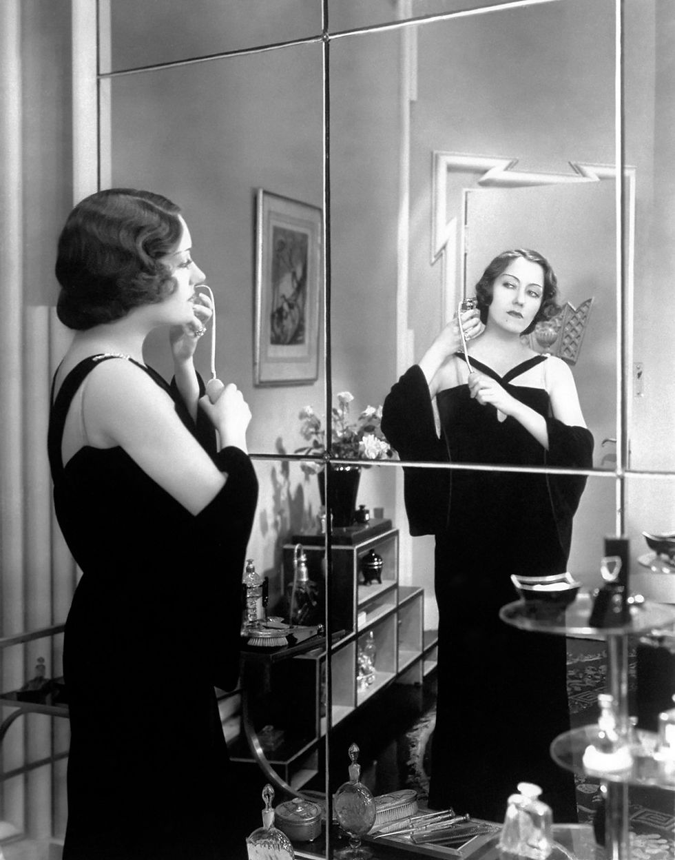 Gloria Swanson in an evening gown by designer Coco Chanel in the classic film Tonight of Never