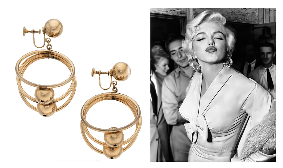 Marilyn Monroe and costume earrings at an upcoming auction