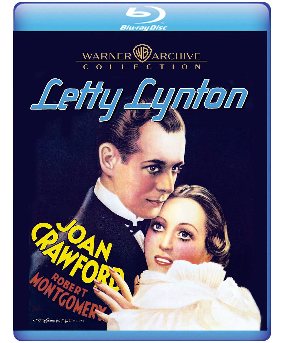 The Blu-ray cover for Letty Lynton