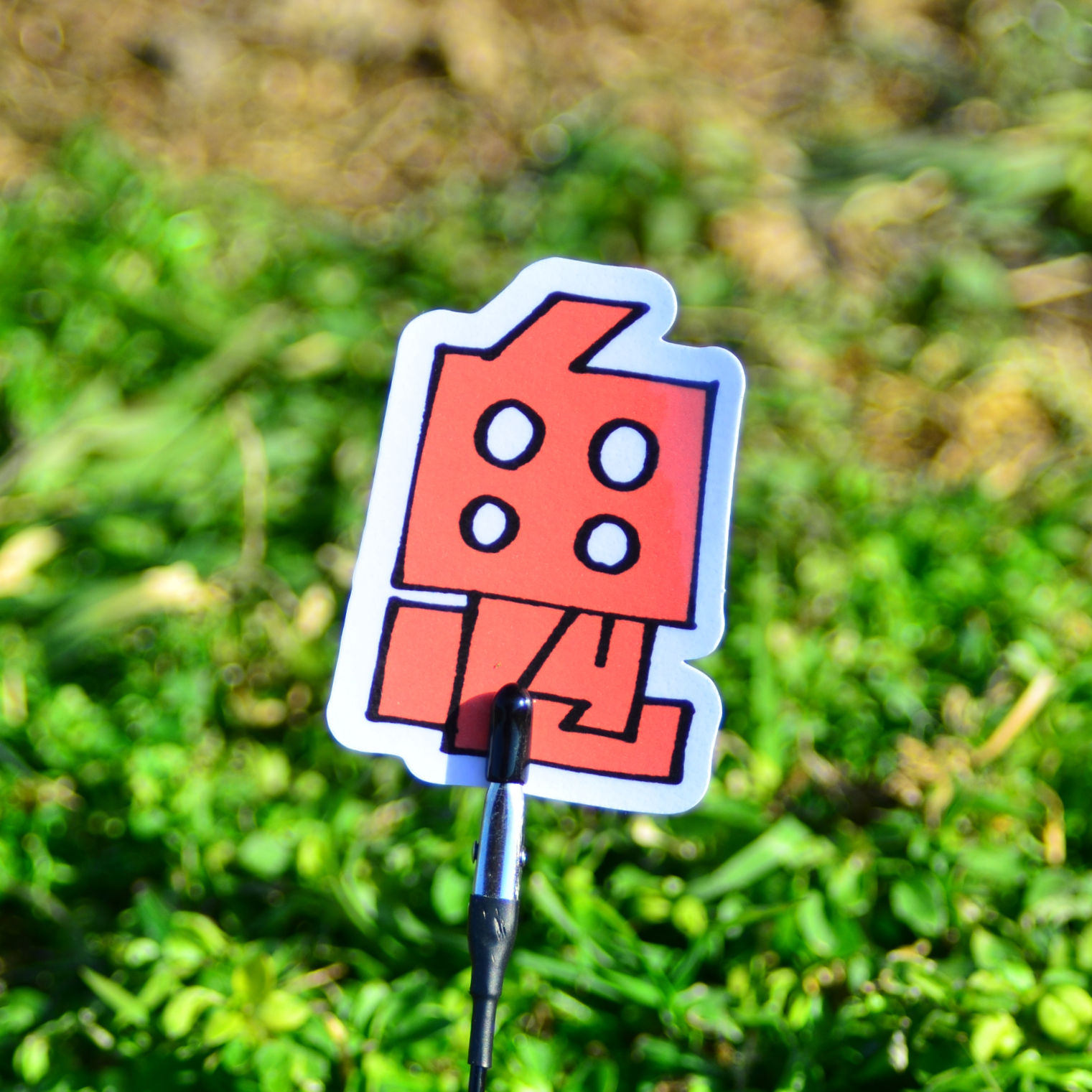 POST Oni Kanji sticker design in front of grass