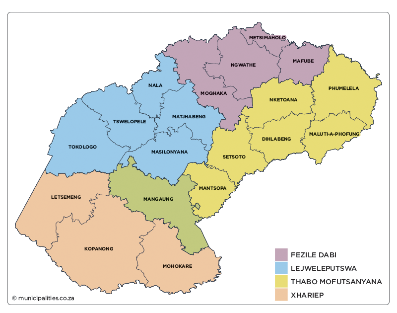 Vrystaat Munisipaliteite. FOTO: Municipalities of South Africa