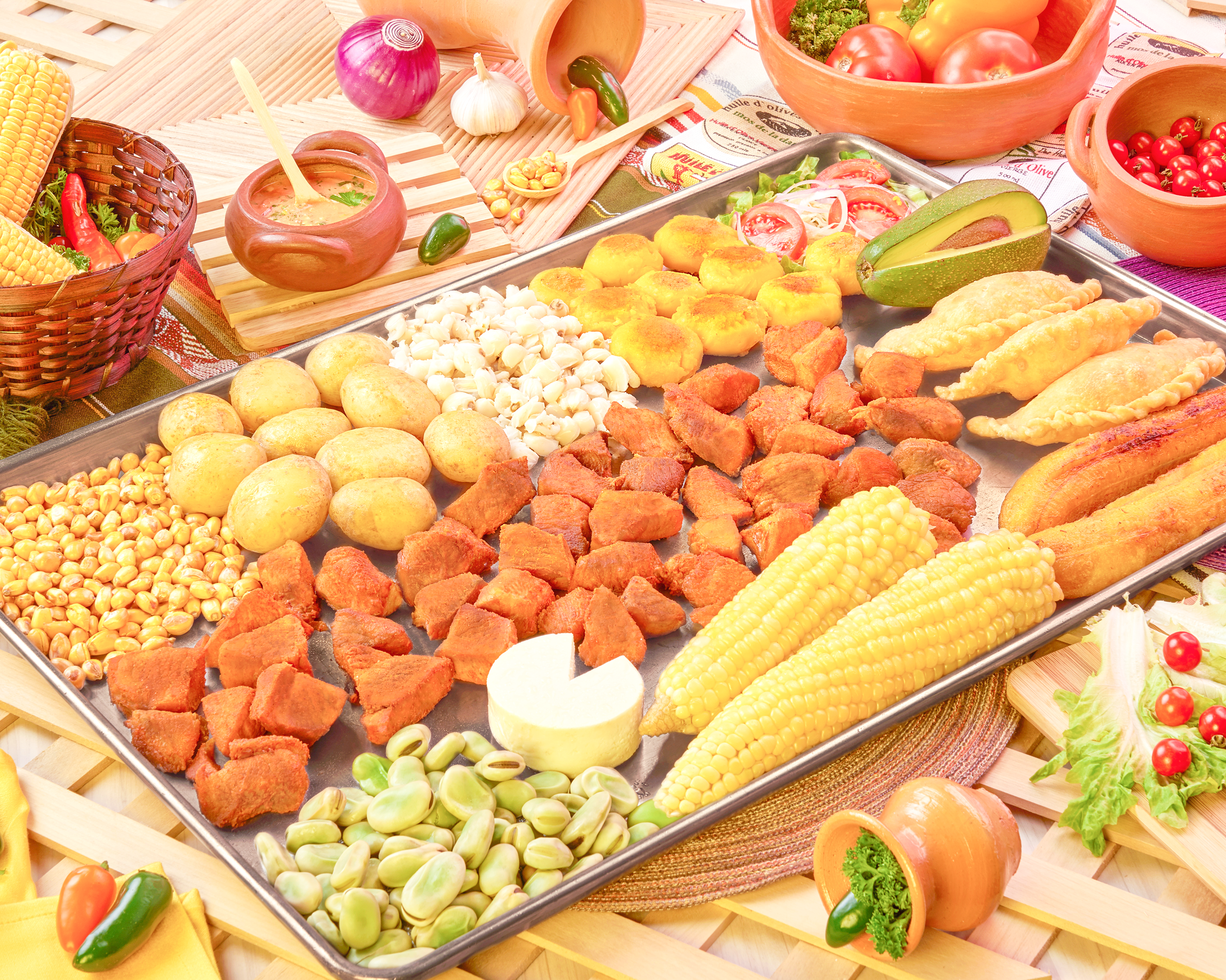 Arranged Food and Objects