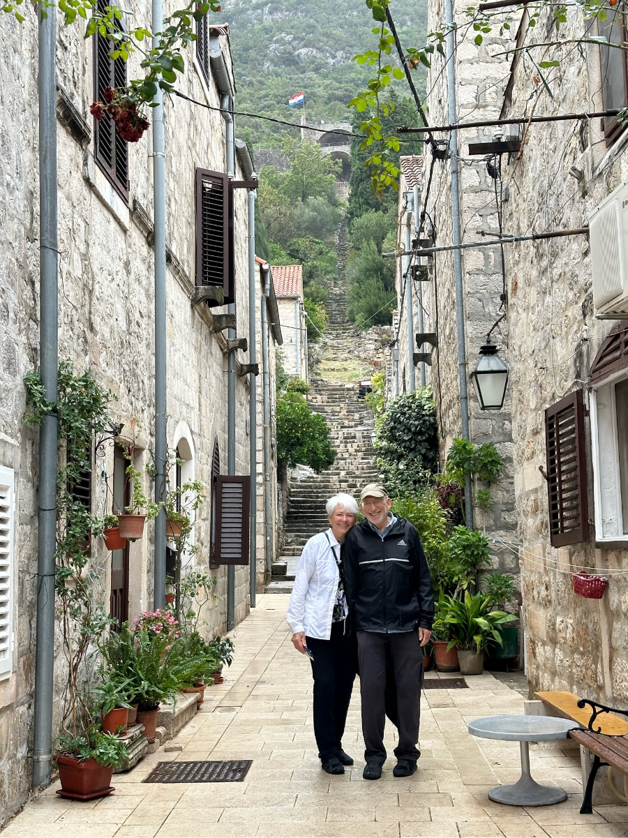Exploring streets of Ston: "Walking through the charming streets of Ston, renowned for its Walls and salt production."
