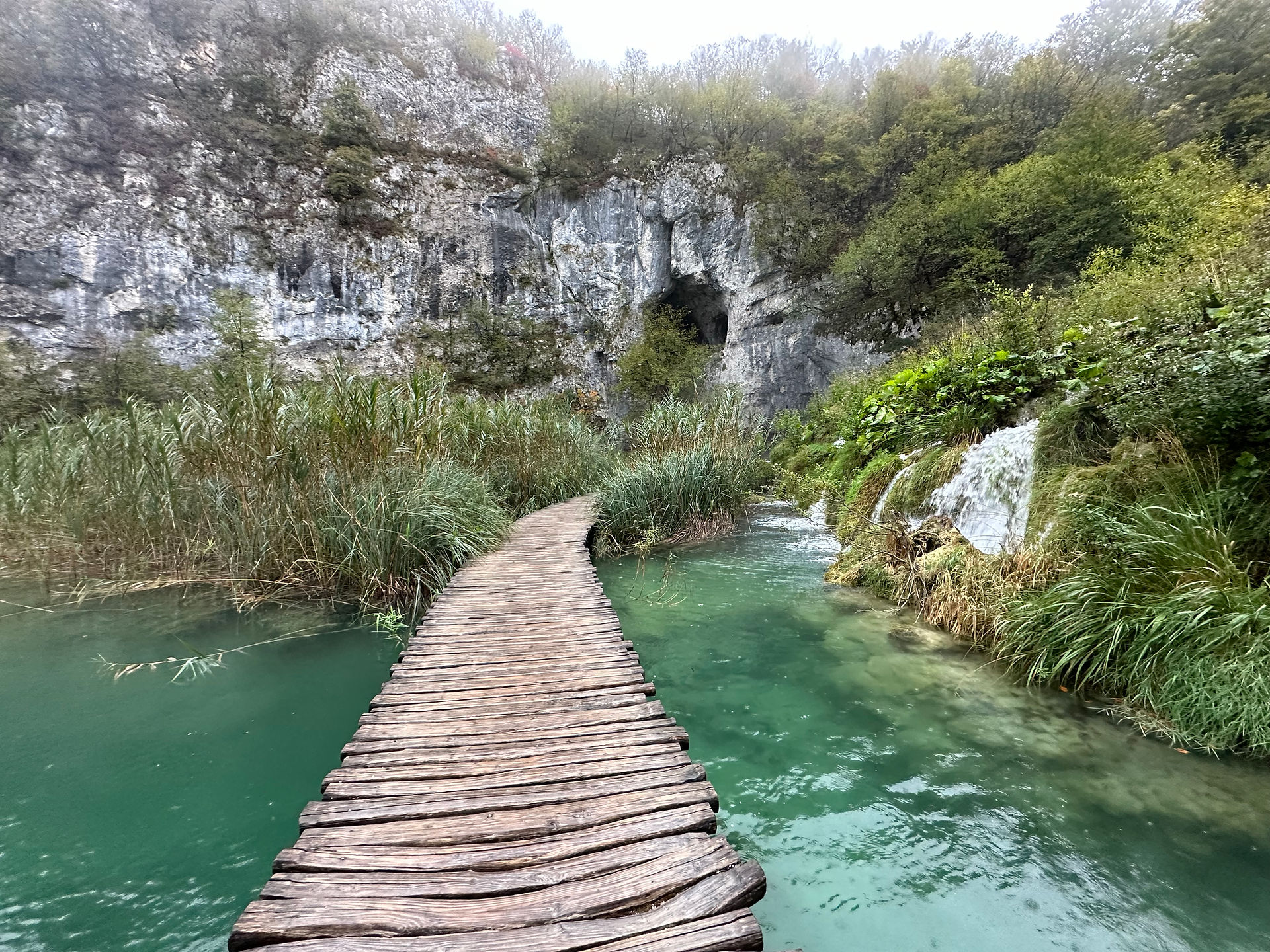 Plitvice Lower Lakes: "Ted and Margaret amidst the captivating scenery of Plitvice’s lower lakes."