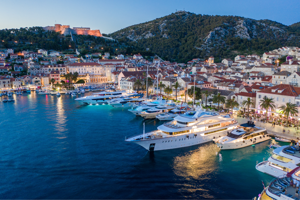 Stunning Aerial View of Hvar Old town
