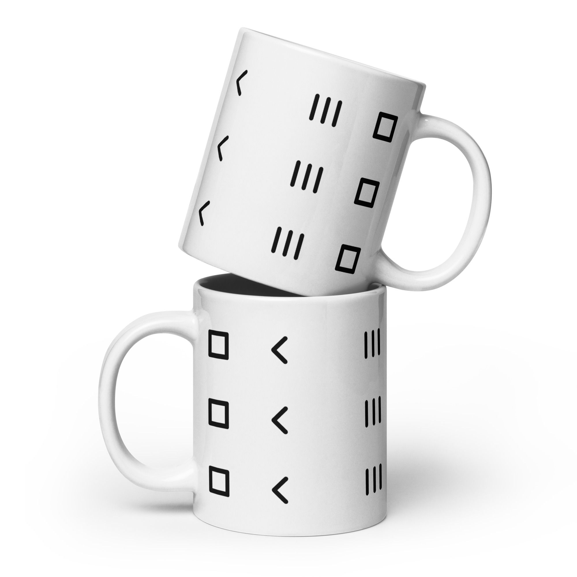 Won Off Customs Logo White Glossy Mug