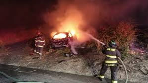 VEHICLE CATCHES FIRE AFTER CRASH ON HIGHWAY 87 IN SAN JOSE