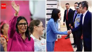 VENEZUELA'S ACTING PRESIDENT DELCY RODRIGUEZ ARRIVES IN INDIA ON 5-DAY VISIT