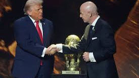 FIFA GIVES PRESIDENT DONALD TRUMP INAUGURAL PEACE PRIZE AT WORLD CUP DRAW