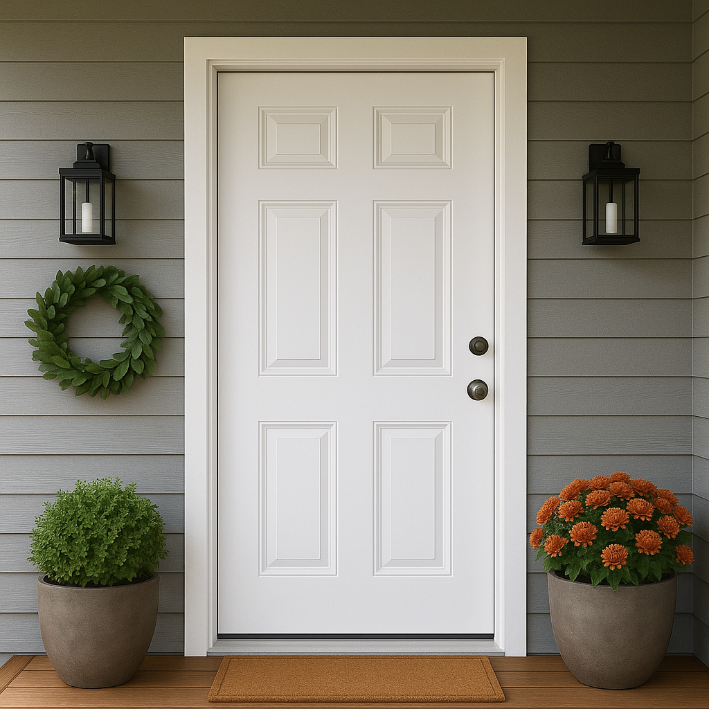 Exterior fiberglass prehung door unit