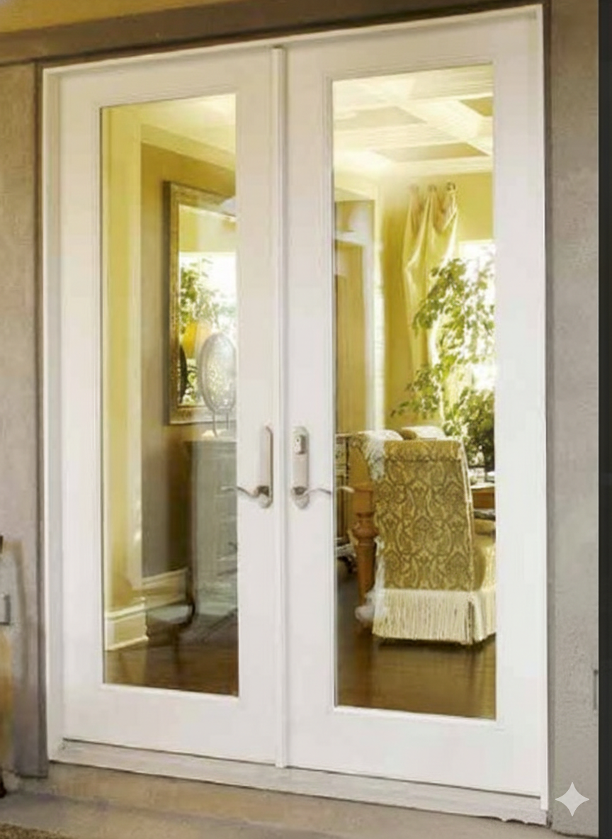 Full Lite Fiberglass Patio Prehung Double Door Unit