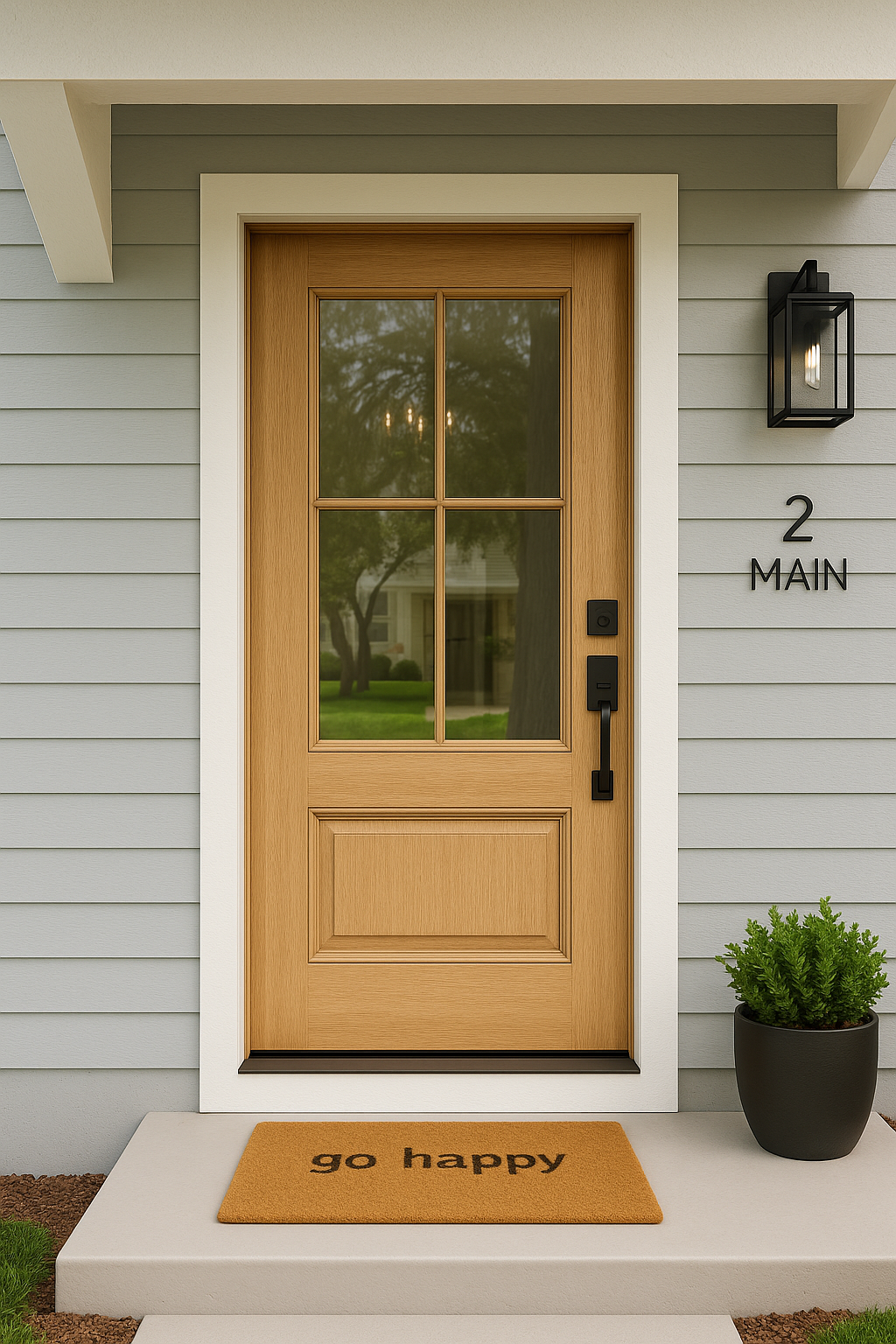 4 Lite Exterior Fiberglass Door