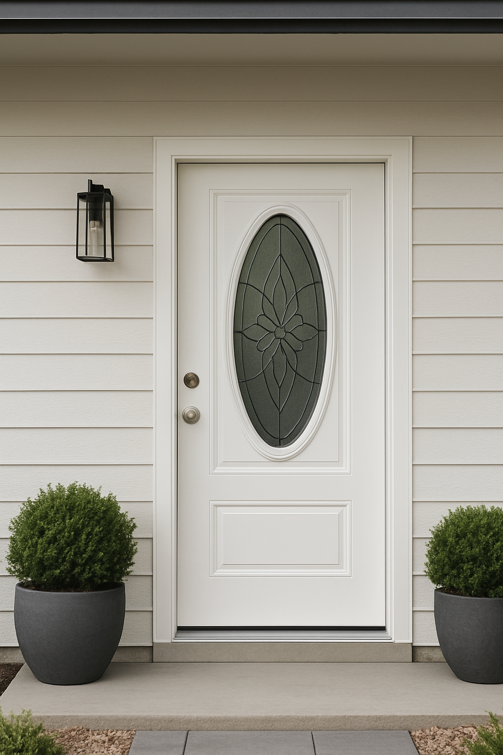 Oval Prehung Exterior Fiberglass