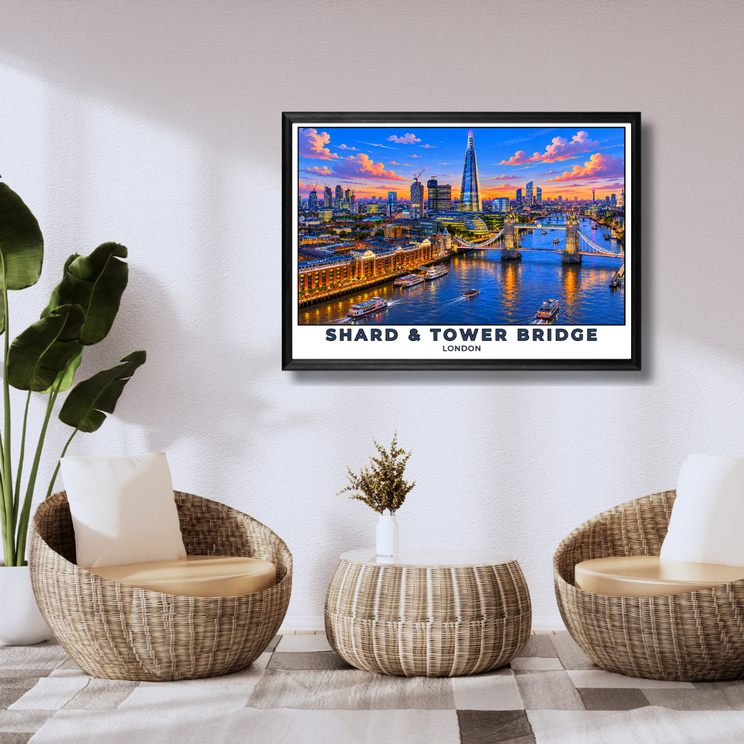 The Shard & Tower Bridge - London Poster Wall Art