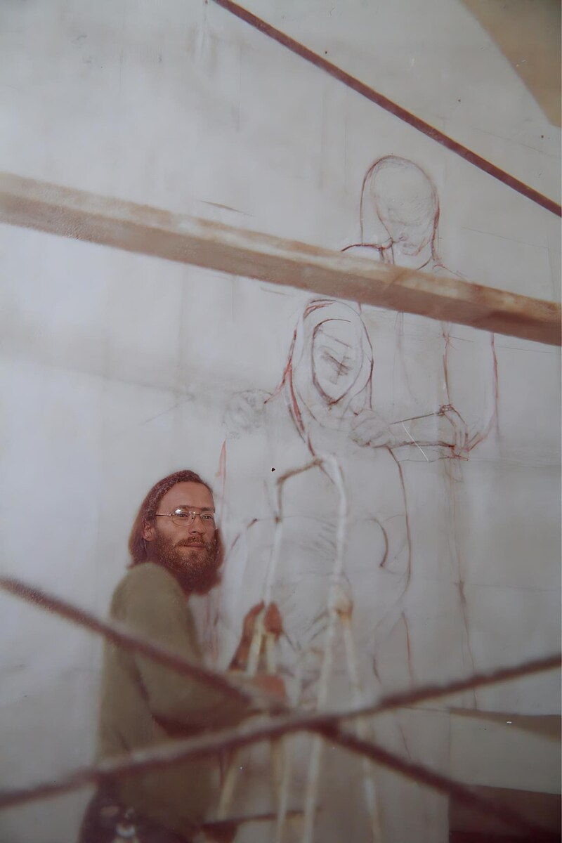 Michael_Sucker_beim_malen_des_Altarbildes_1981