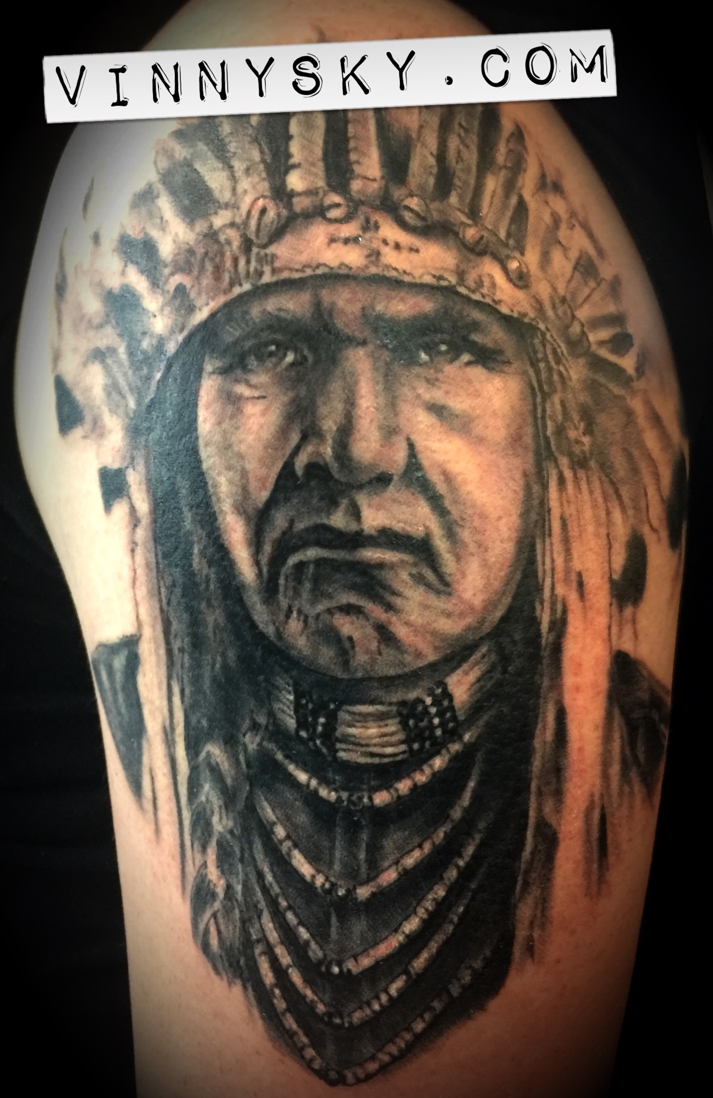 Indian Chief Portrait Tattoo