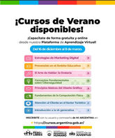 CURSOS DE VERANO CON CAPACITACIÒN GRATIS ON LINE. 