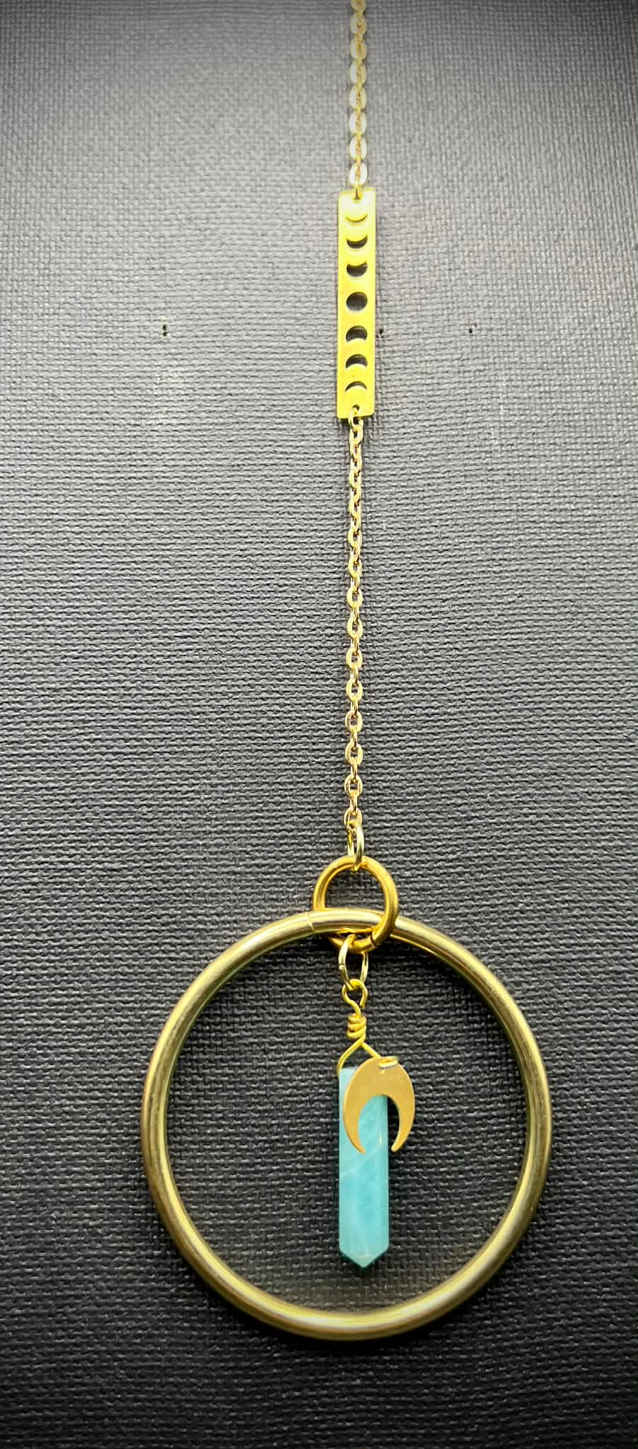 Amazonite and Moon Suncatcher - click  the image to see the entire piece