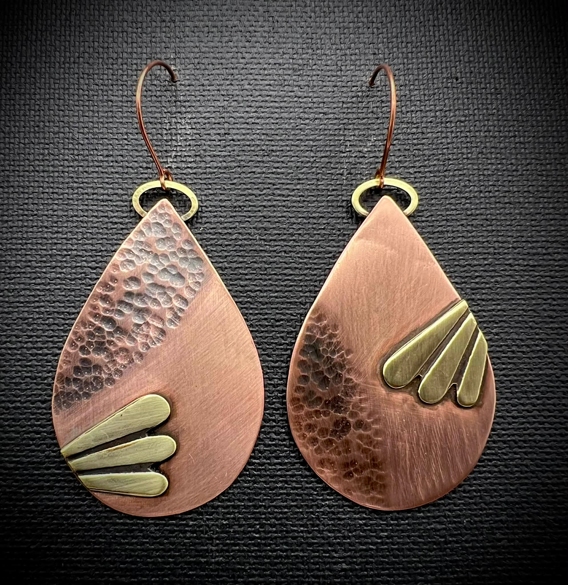 Copper and Brass Statement Earrings