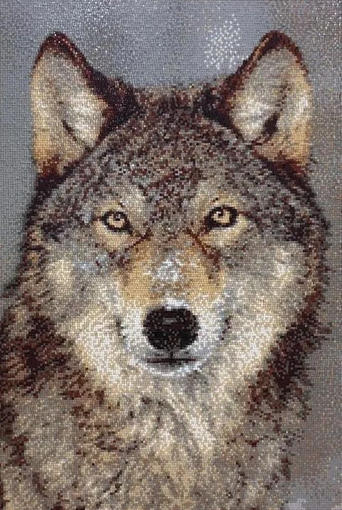 Wolf Mosaic Glass Art