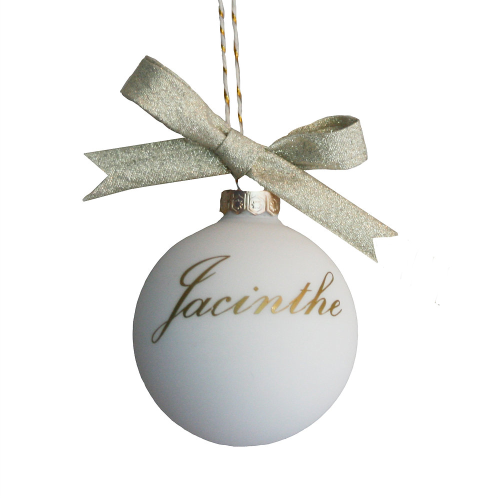 Boule De Noël Blanc Mat Personnalisée