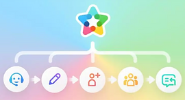 mother holding and working with baby